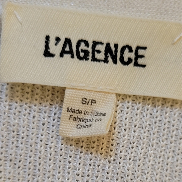 L'Agence Odessa Sweater Ivory Vest V-neck Sleeveless Surplice Ribbed Knit Small - Picture 4 of 8